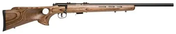 Savage 96250 93R17 BTV 17 HMR 5+1 21" Natural Brown Fixed Thumbhole Stock Matte Blued Right Hand