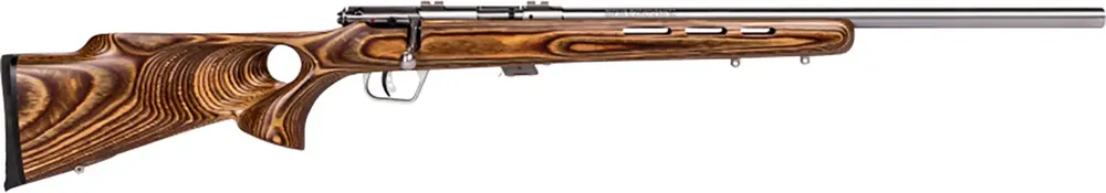 Savage 25725 Mark II BTVS Bolt 22 Long Rifle 21" 5+1 Laminate Thumbhole Brown Stk Stainless Steel