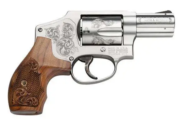 Smith & Wesson 150784 640 Machine Engraved357 Mag 2.13" 5 Round Stainless Wood Engraved Grip