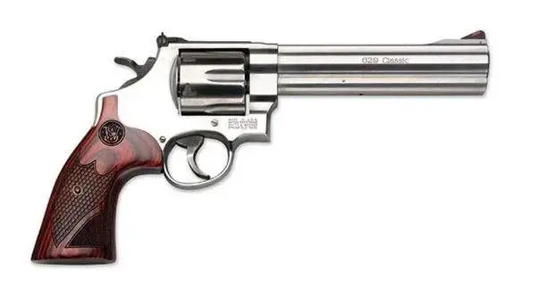 Smith & Wesson 150714 629 Deluxe 44 Rem Mag 6 Round 6.50" Stainless Steel Wood Grip