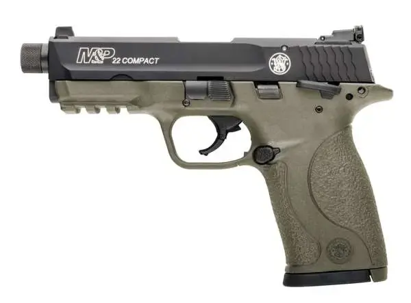 Smith & Wesson 10242 M&P 22 Compact 22 LR 3.50" 10+1 Flat Dark Earth Black Aluminum Slide Flat Dark Earth Polymer Grip