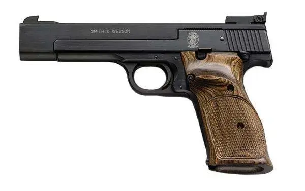 Smith & Wesson Mod 41 22 LR 5.5" 10+1 Wooden Target w/Thumbrest Grip Adj Sight B