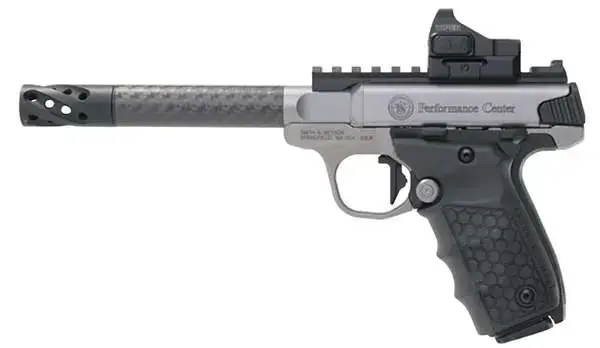S&W PC Victory Target 22 LR 6" Muzzle Brake/Carbon Fiber Barrel 10+1, Includes 6 MOA Red Dot
