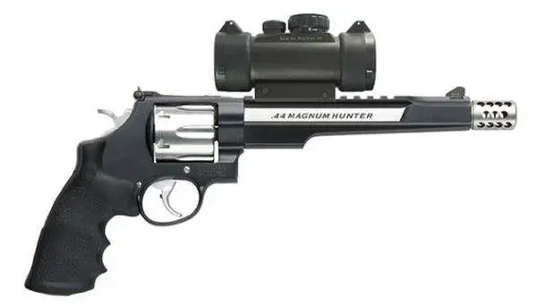 Smith & Wesson 170318 629 Performance Center Hunter 44 Rem Mag 6 Round 7.50" Black/Stainless Steel Black Polymer Red/Green Dot Sight