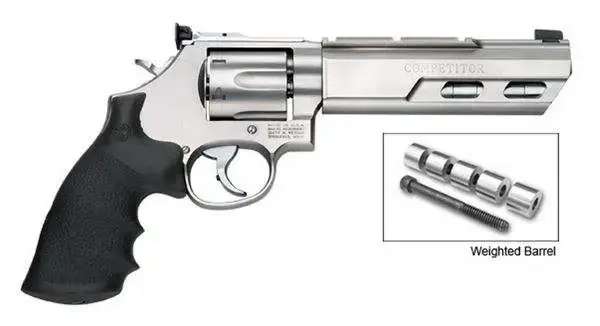 Smith & Wesson 170320 629 Competitor 44 Rem Mag 6 Round 6" Stainless Steel Black Hogue Rubber Grip