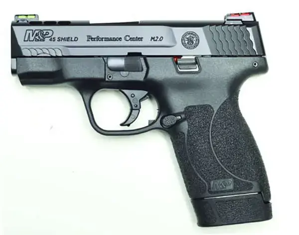 Smith & Wesson 12473 M&P Shield Performance Center M2.0 45 ACP 3.30" 7+1 & 6+1 NTS Black Armornite Stainless Steel Black Polymer Grip