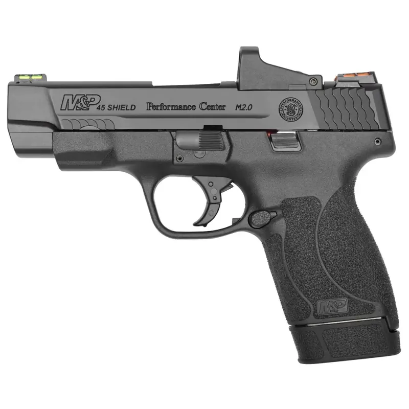 Smith & Wesson 11865 Performance Center Shield M2.0 45 ACP 4" 6+1 7+1 Black Black Polymer Grip Optic Ready
