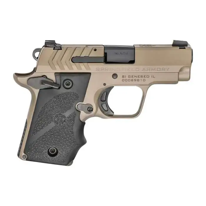 Springfield Armory PG9109F 911 380 ACP 2.70" 6+1 & 7+1 Flat Dark Earth Cerakote Frame Black Hogue Wraparound Rubber Grip