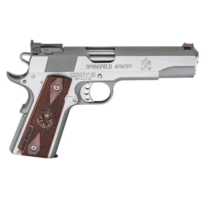 Springfield Armory PI9124L 1911 Range Officer Target 45 ACP 5" 7+1 Stainless Steel Crossed Cannon Cocobolo Grip