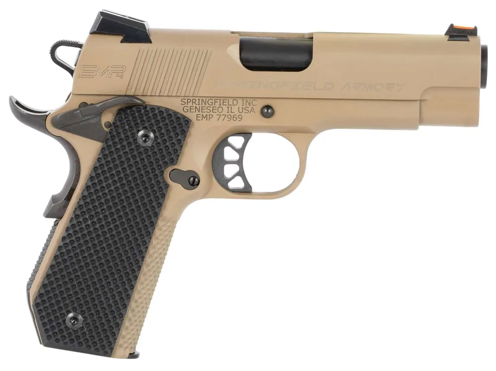 Springfield Armory PI9229F 1911 EMP Lightweight Champion 9mm Luger 4" 9+1 Flat Dark Earth Hardcoat Anodized Black G10 Grip