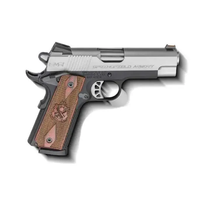 Springfield Armory PI9211L 1911 EMP Champion 9mm Luger 4" 10+1 Black Hardcoat Anodized Stainless Steel Slide Crossed Cannon Cocobolo Grip