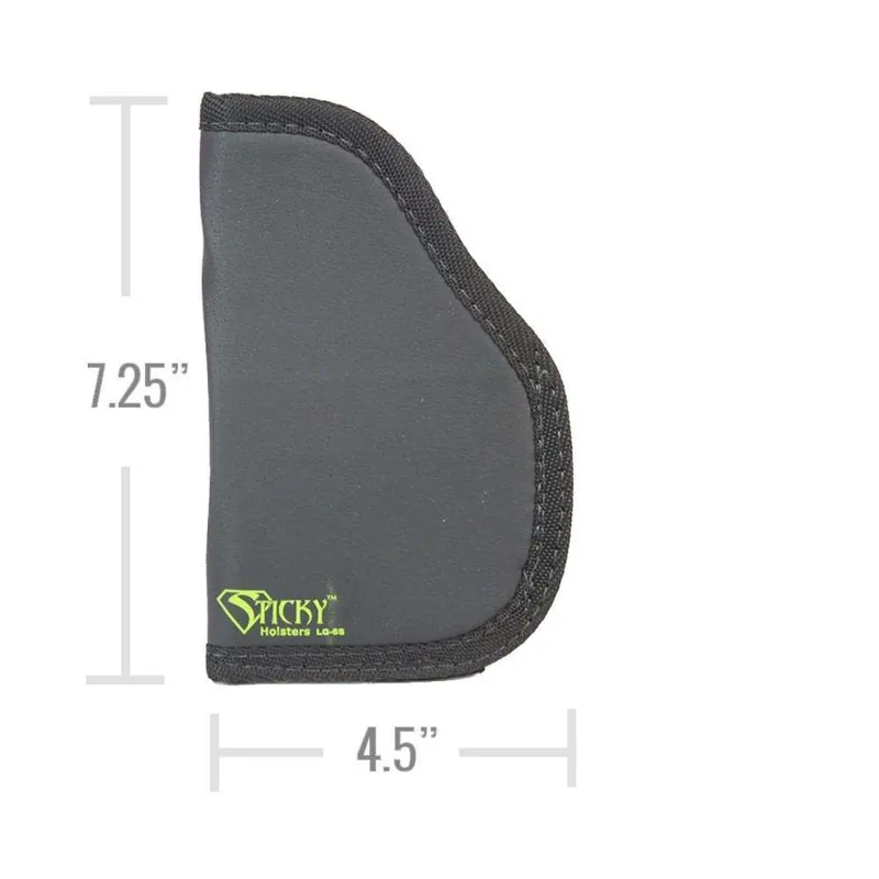 Sticky Holsters LG6SMOD LS LG-6S 3-4" Large Auto with Laser Latex Free Synthetic Rubber Black w/Green Logo