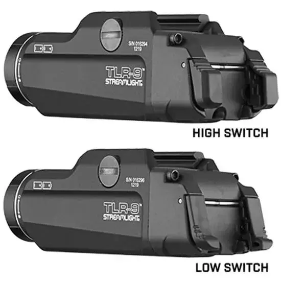 Streamlight 69464 TLR-9 Flex with High/Low Switch 1000 Lumens CR123A Lithium Battery Black Aluminum