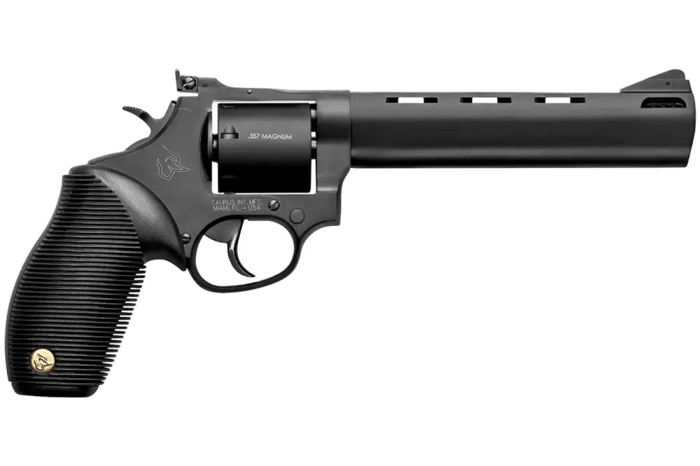 Taurus 2692061 692 38 Special,357 Mag,9mm 7 Round 6.50" Matte Black Carbon Steel, Black Ribber Grip Interchangeable Cylinders