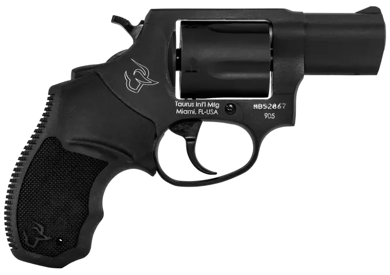 Taurus 2905021 905 Standard Single/Double 9mm Luger 2" 5 rd Black Rubber Grip Blued