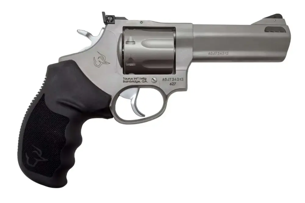 Taurus 2627049 627 Std 357 RemMag 4" Ported 7rd Fixed Front/Adj Rear Sight Ribber Grip Matte SS