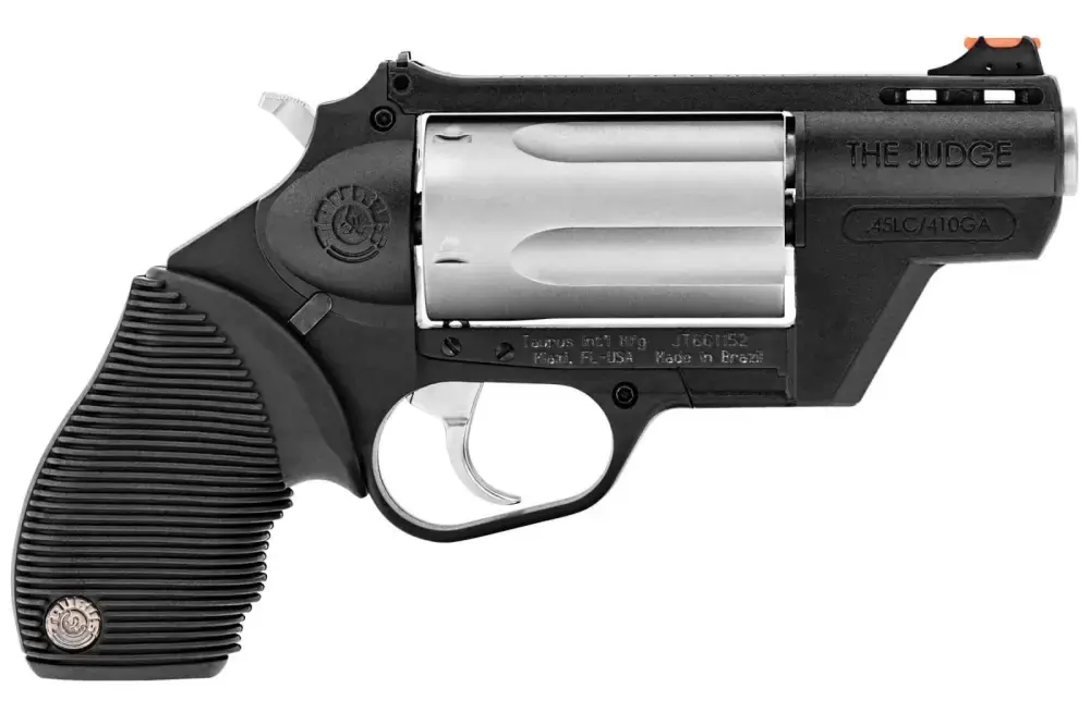 Taurus 2441029TCPLY Judge Public Defender Polymer 45 Colt (LC)/410 Gauge 5 2.50" Black Frame Stainless Steel Cylinder Black Ribber Grip Fiber Optic Front Sight