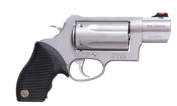 Taurus 2441039TC Judge Public Defender 45 Colt (LC)/410 Gauge 5 2.50" Silver Carbon Steel Black Ribber Grip Fiber Optic Front Sight