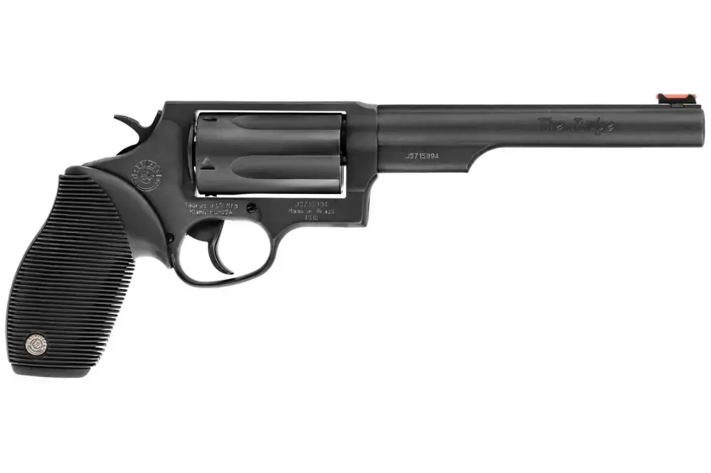 Taurus 2441061T Judge 45 Colt (LC)/410 Gauge 5 Round 6.50" Blued Black Ribber Grip Fiber Optic Front Sight