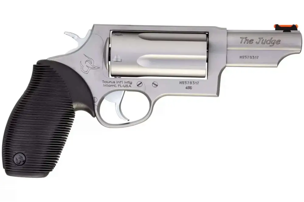 Taurus 2441039MAG Judge Magnum 45 Colt (LC)/410 Gauge 5 3" Stainless Steel Black Ribber Grip Fiber Optic Front Sight