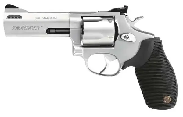 Taurus 2440049TKR Tracker Model 44 44 Rem Mag 5 Round 4" Stainless Steel Black Ribber Grip