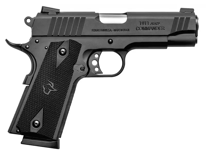 Taurus 1191101COM 1911 Commander 45 ACP 4.20" 8+1 Black Black Polymer Grip