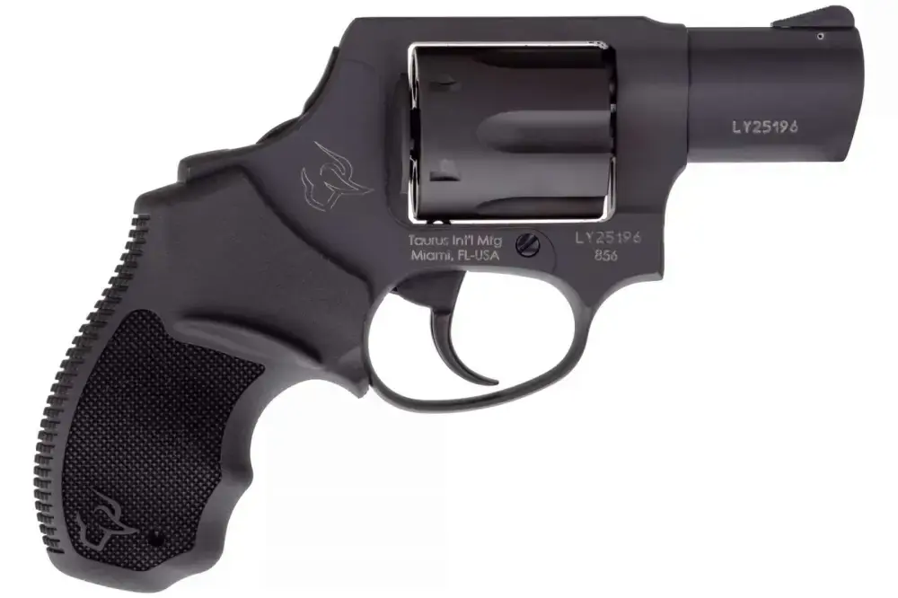 Taurus 2856021CH 856 38 Spl + P 6 Round 2" Matte Black Aluminum, Black Rubber Grip