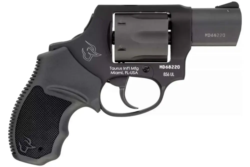 Taurus 2856021ULCH 856 Ultra-Lite 38 Spl + P 6 Round 2" Matte Black Aluminum, Black Rubber Grip