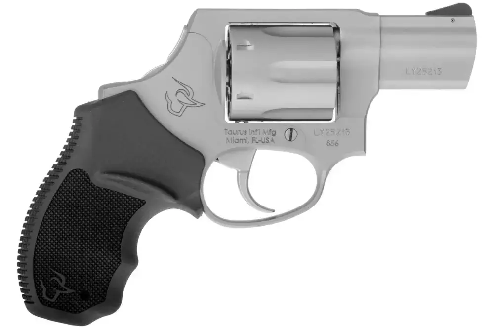 Taurus 2856029CH 856 38 Spl + P 6 Round 2" Matte Stainless Steel, Black Rubber Grip