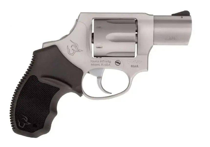 Taurus 2856029ULCH 856 Ultra-Lite 38 Spl + P 6 Round 2" Matte Stainless Steel, Black Rubber Grip