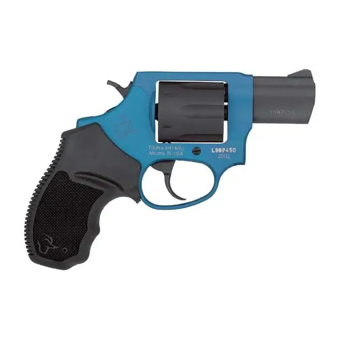 Taurus 2856021ULC09 856 Ultra-Lite 38 Special 6 Round 2" Black/Azure, Black Rubber Grip