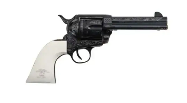 Traditions SAT73122LIB 1873 Liberty 45LC 4.75" 6rd White PVC Grips Blued