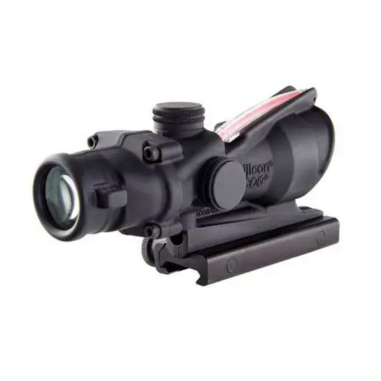 Trijicon 100215 ACOG 4x 32mm Obj 36.80 ft @ 100 yds FOV Matte Black Finish Dual Illuminated Red Chevron 223 Ballistic