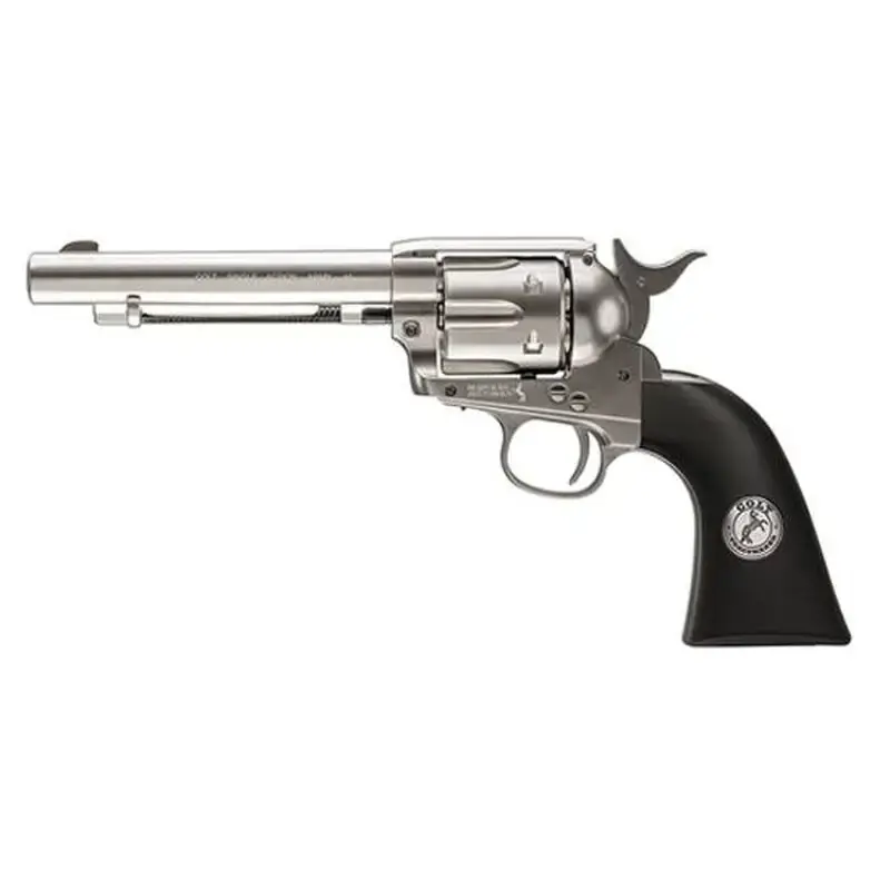 Umarex USA 2254051 Colt Peacemaker CO2 Pistol CO2 177 Pellet 6rd Nickel Frame Black Polymer Grip