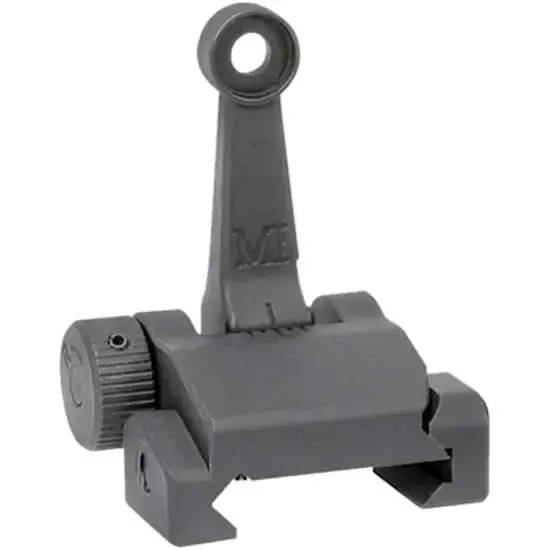 Midwest Industries MICRSR Combat Rifle Rear Sight AR-15, M4, M16 Black Hardcoat Anodized Flip Up Steel/Aluminum