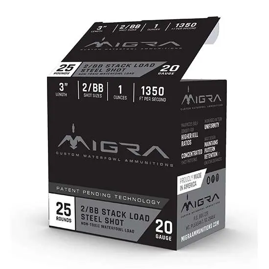 MIGRA AMMUNITION M20S24 Combinational 20 Gauge 3 1 oz 2,4 Shot 25 Round Box