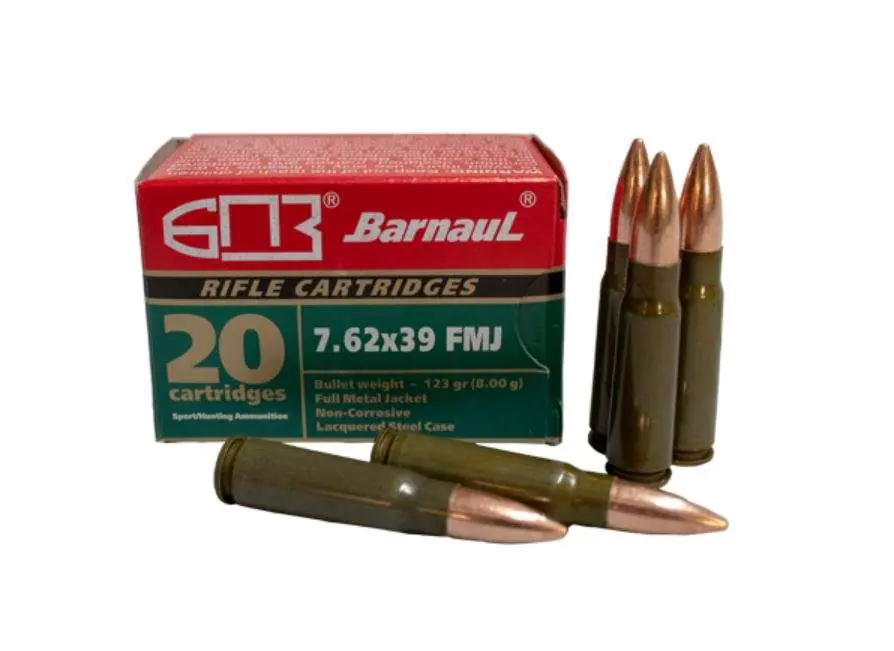BARNAUL 7.62X39 123GR FMJBT STEEL CASE 500RD