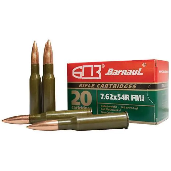 BARNAUL 7.62X54R 148GR FMJ STEEL CASE 20 Round Box