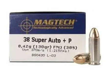 Magtech 38S Range/Training 38 Super +P 130 gr Full Metal Jacket (FMJ) 50 Round Box