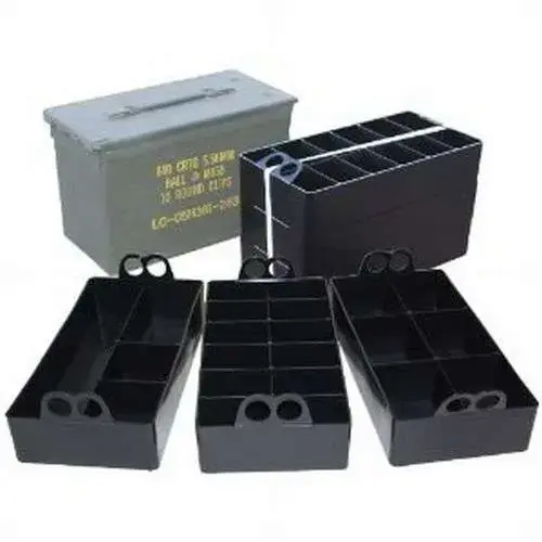 MTM ACO Ammo Can Organizer 3 Plastic Trays Black