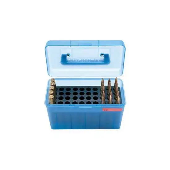 MTM DLX HANDLED AMMO 50 RD LG RIFLE CLR BLUE