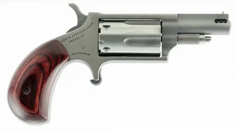 NAA 22MCP Mini-Revolver 22 LR,22 Mag 5rd 1.63" Stainless Steel Rosewood Bird's Head Grip