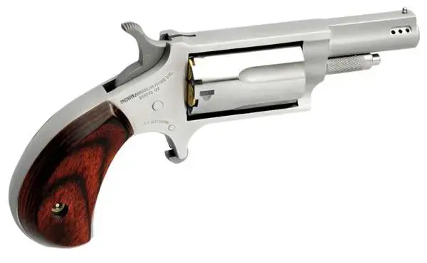 NAA NAA22MP Mini-Revolver 22 Mag 5rd 1.63" Stainless Steel Ported Barrel Rosewood Bird's Head Grip