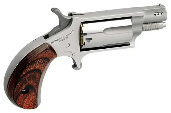 NAA NAA22MSCP Mini-Revolver Combo 22 LR,22 Mag 5rd 1.13" Stainless Steel Ported Barrel Rosewood Bird's Head Grip