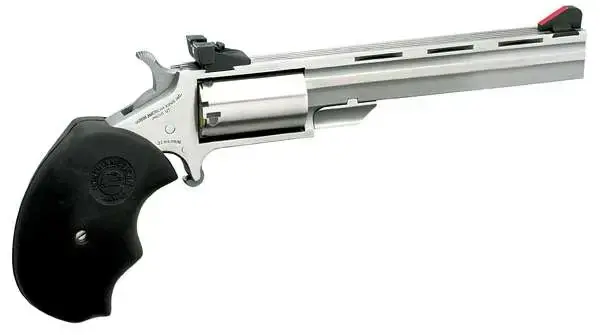 NAA MMTC Mini-Master *CA Compliant 22 LR,22 Mag 5rd 4" Stainless Steel Black Rubber Grip