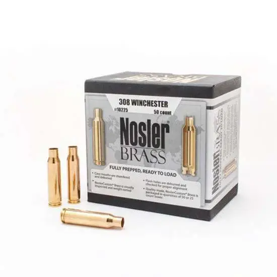 Nosler 10225 308 Win Rifle Brass 50 Per Box