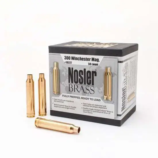 Nosler 10227 300 Win Mag Rifle Brass 50 Per Box