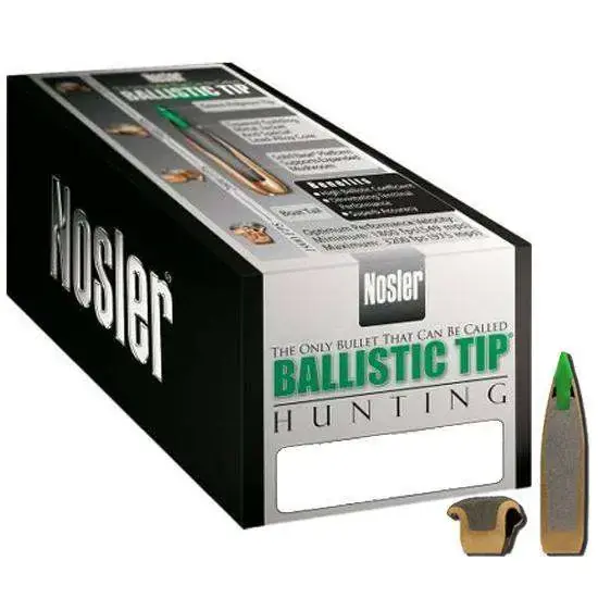 Nosler 30180 Ballistic Tip Hunting 30 Caliber .308 180 GR Spitzer 50 Per Box