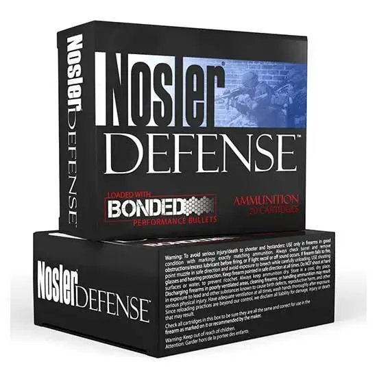 Nosler 39645 Defense 45 ACP 230 gr Jacketed Hollow Point (JHP) 20 Round Box