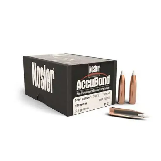 Nosler 54951 AccuBond 7mm .284 150 GR Spitzer Point 50 Per Box